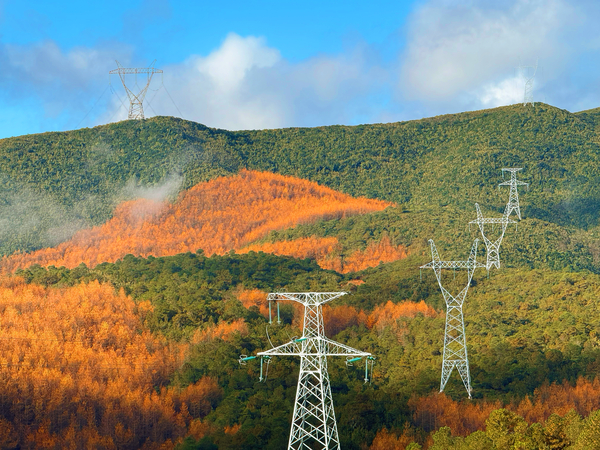 橙染寒山，银塔牵线（作者：CQ9电子水电开发公司 何丽君）.jpg